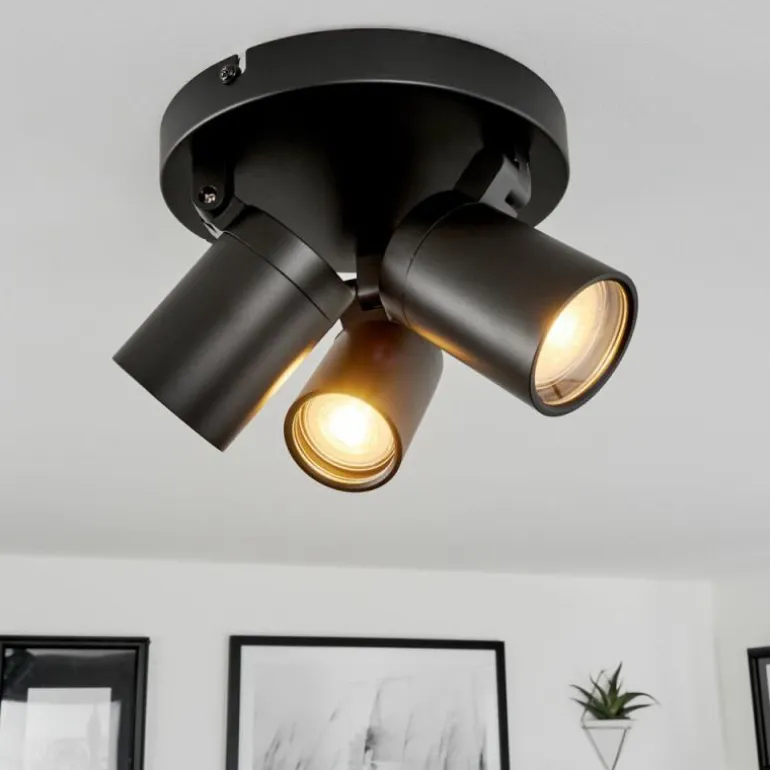 Plafonnier Khnar Noir, 3 lumières