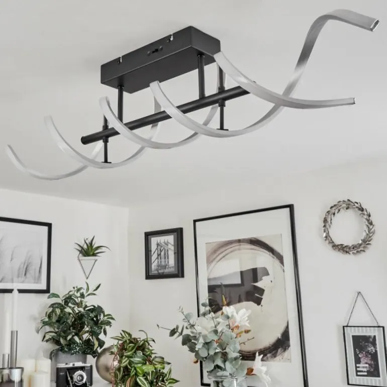 Plafonnier Khovet LED Noir, 1 lumière