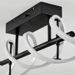 Plafonnier Khovet LED Noir, 1 lumière