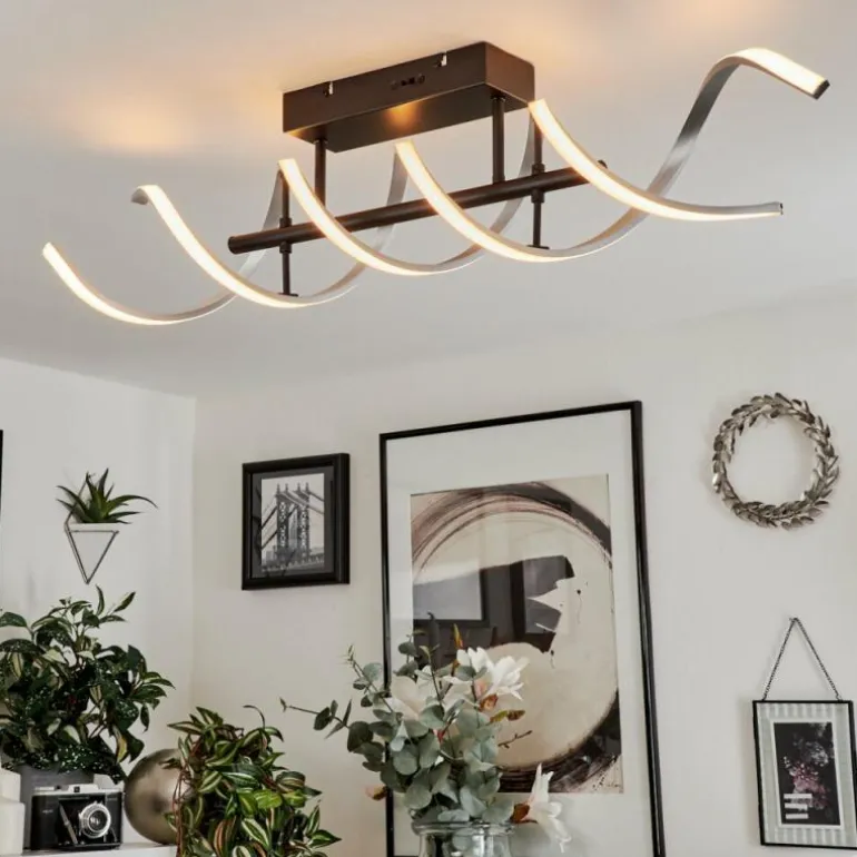 Plafonnier Khovet LED Noir, 1 lumière
