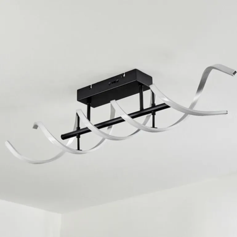 Plafonnier Khovet LED Noir, 1 lumière