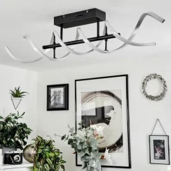 Plafonnier Khovet LED Noir, 1 lumière
