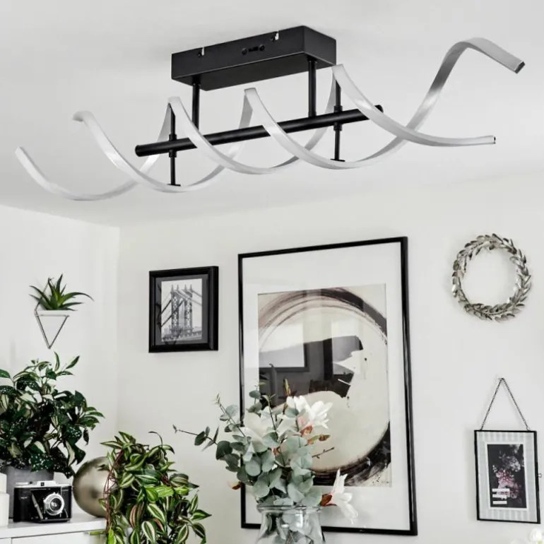 Plafonnier Khovet LED Noir, 1 lumière