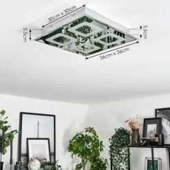 Plafonnier Kingsta LED Chrome, 1 lumière
