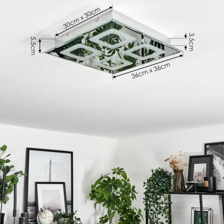 Plafonnier Kingsta LED Chrome, 1 lumière