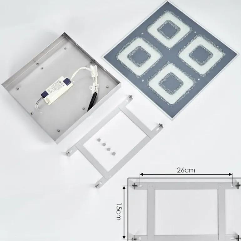 Plafonnier Kingsta LED Chrome, 1 lumière