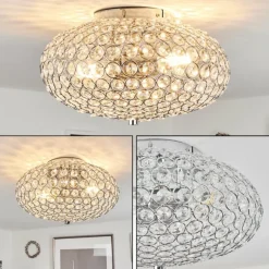 Plafonnier Klamila Chrome, 2 lumières