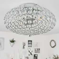 Plafonnier Klamila Chrome, 2 lumières