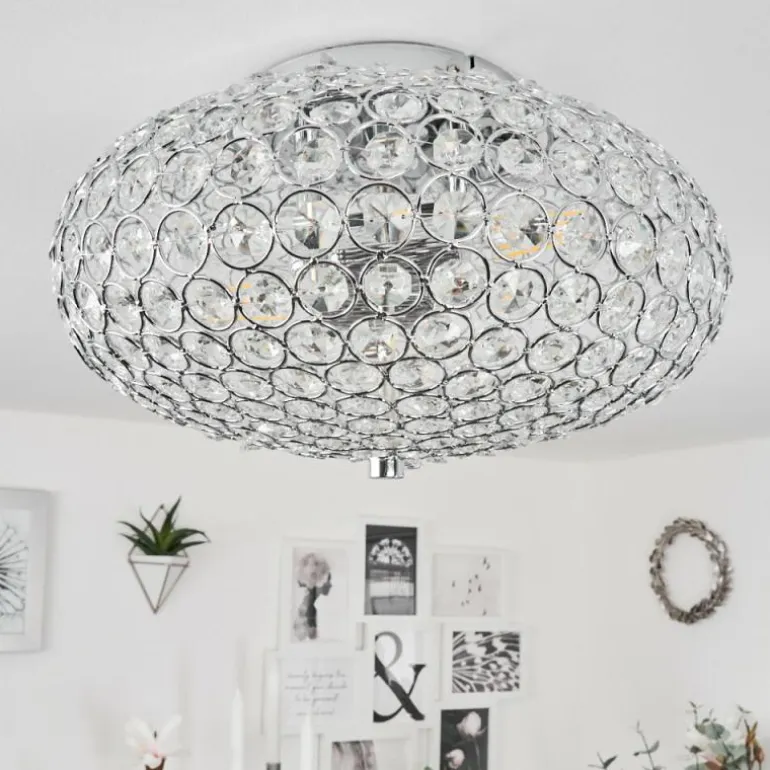Plafonnier Klamila Chrome, 2 lumières