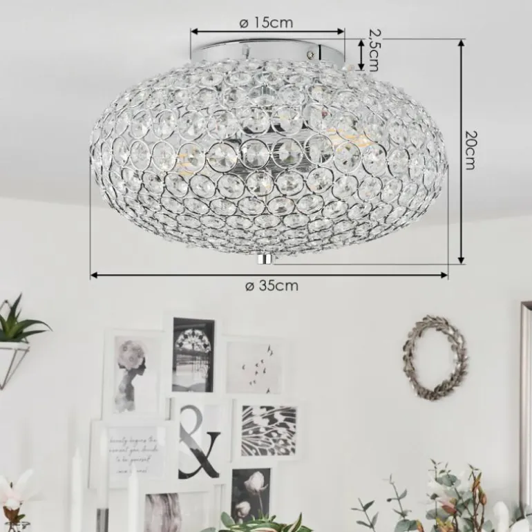 Plafonnier Klamila Chrome, 2 lumières