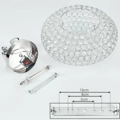 Plafonnier Klamila Chrome, 2 lumières