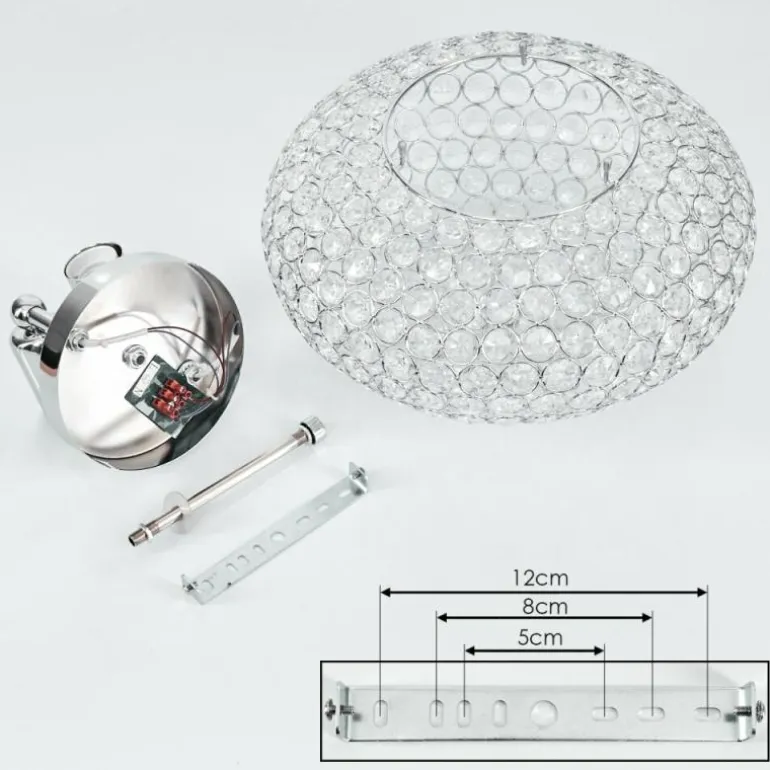 Plafonnier Klamila Chrome, 2 lumières