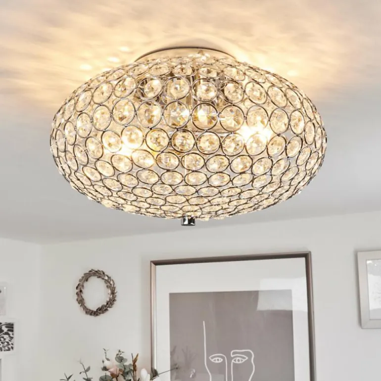 Plafonnier Klamila Chrome, 2 lumières
