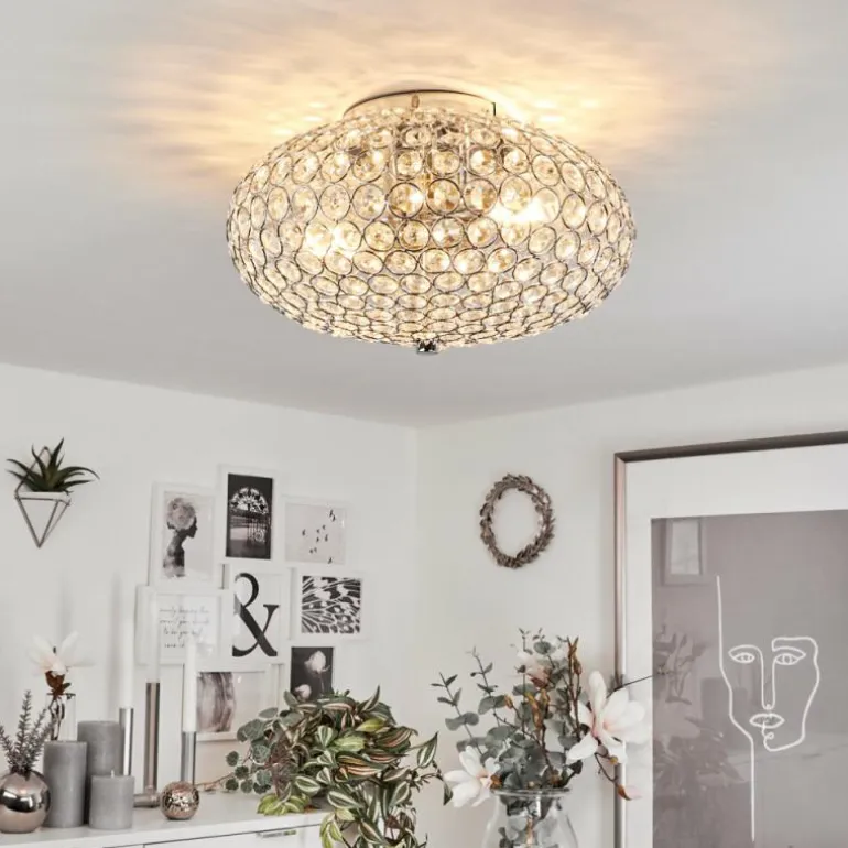 Plafonnier Klamila Chrome, 2 lumières