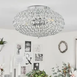 Plafonnier Klamila Chrome, 2 lumières