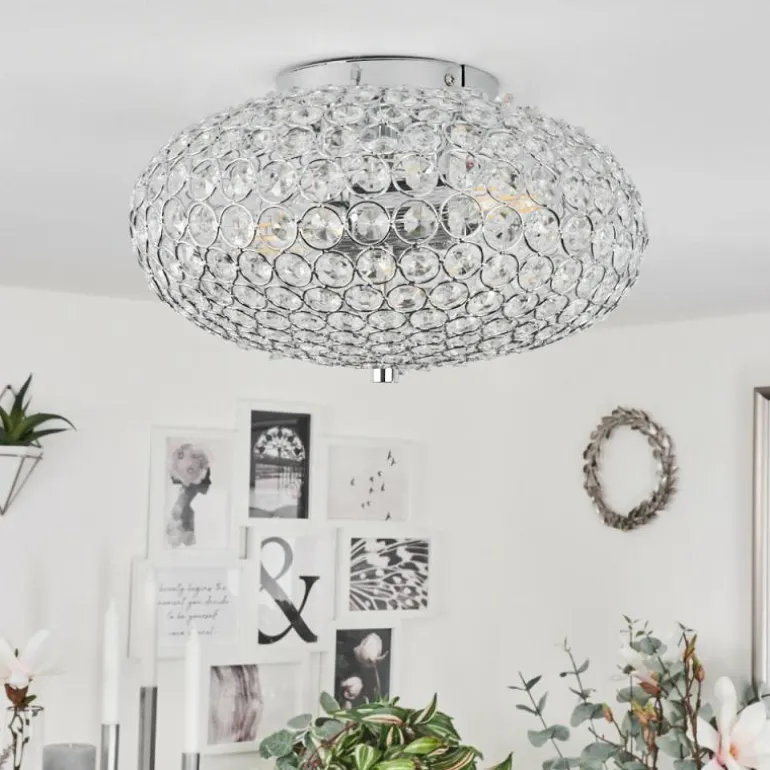 Plafonnier Klamila Chrome, 2 lumières