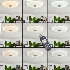 Plafonnier Klosters LED Blanc, 1 lumière, Télécommandes