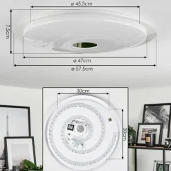 Plafonnier Klosters LED Blanc, 1 lumière, Télécommandes