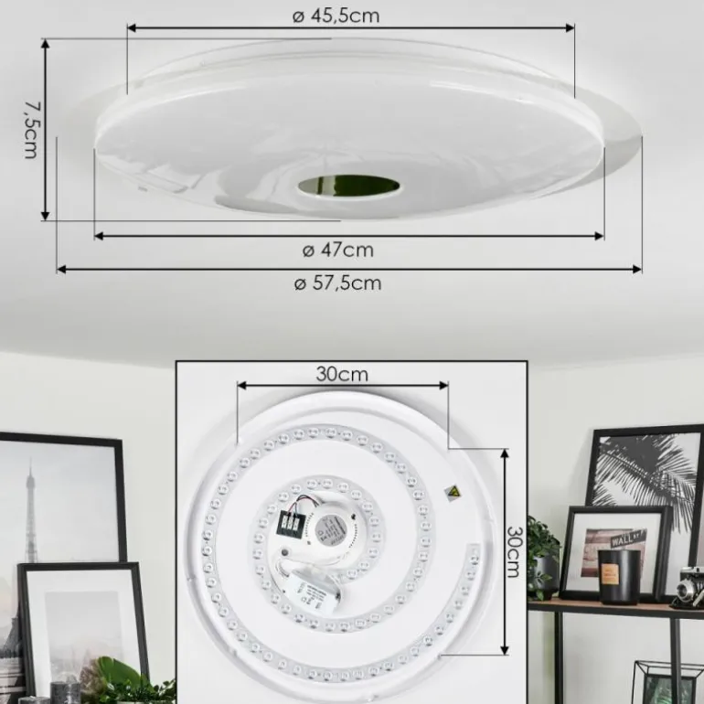 Plafonnier Klosters LED Blanc, 1 lumière, Télécommandes