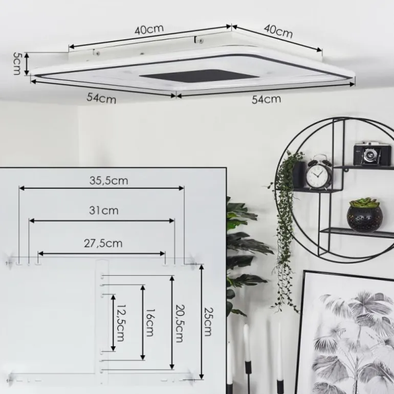 Plafonnier Kolo LED Blanc, 1 lumière, Télécommandes