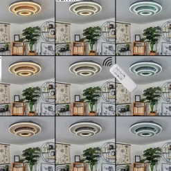 Plafonnier Kolo LED Gris, Blanc, 1 lumière, Télécommandes