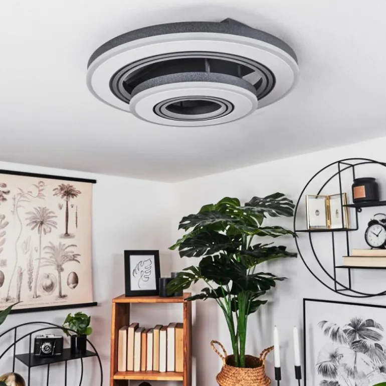 Plafonnier Kolo LED Gris, Blanc, 1 lumière, Télécommandes
