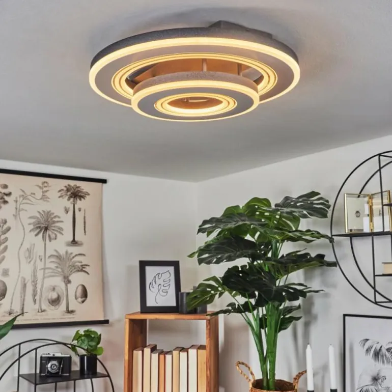 Plafonnier Kolo LED Gris, Blanc, 1 lumière, Télécommandes