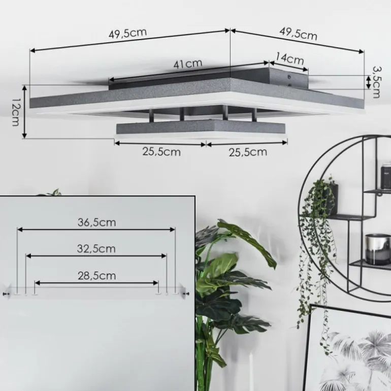 Plafonnier Kolo LED Noir, Blanc, 1 lumière