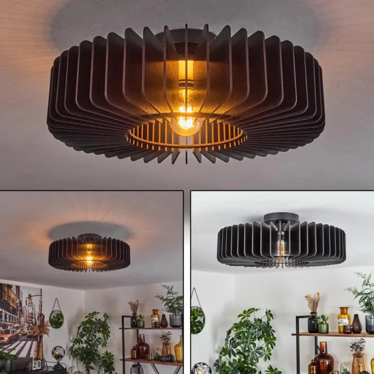 Plafonnier Konbongou Noir, 1 lumière
