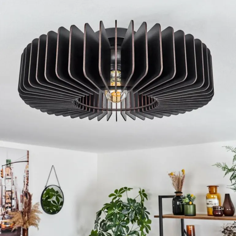 Plafonnier Konbongou Noir, 1 lumière