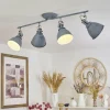 Plafonnier Koppom Bleu, Gris, 4 lumières