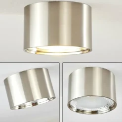 Plafonnier Kristallo LED Nickel mat, 1 lumière
