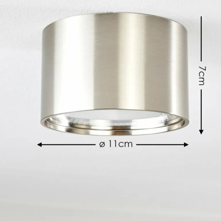 Plafonnier Kristallo LED Nickel mat, 1 lumière