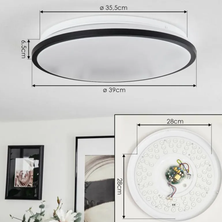 Plafonnier Kroch LED Blanc, 1 lumière, Télécommandes, Changeur de couleurs
