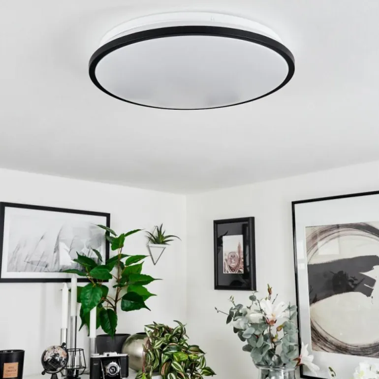 Plafonnier Kroch LED Blanc, 1 lumière, Télécommandes, Changeur de couleurs