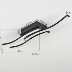 Plafonnier Kumahu LED Noir, 1 lumière