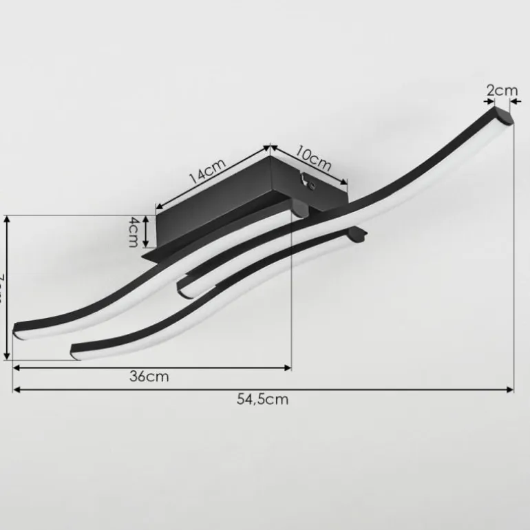 Plafonnier Kumahu LED Noir, 1 lumière