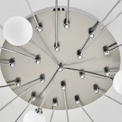 Plafonnier Lacosse LED Chrome, Nickel mat, 21 lumières