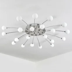 Plafonnier Lacosse LED Chrome, Nickel mat, 21 lumières