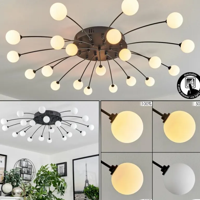 Plafonnier Lacosse LED Noir, 21 lumières