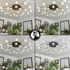 Plafonnier Lacosse LED Noir, 21 lumières