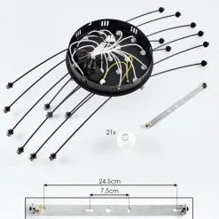 Plafonnier Lacosse LED Noir, 21 lumières