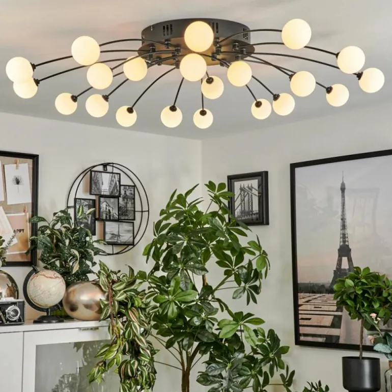 Plafonnier Lacosse LED Noir, 21 lumières