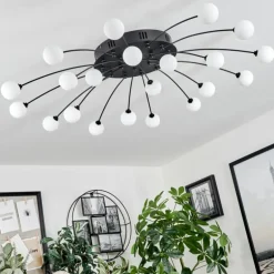 Plafonnier Lacosse LED Noir, 21 lumières