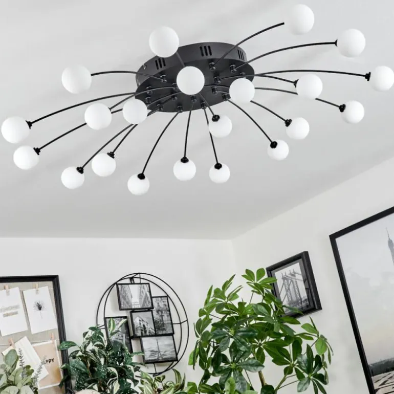 Plafonnier Lacosse LED Noir, 21 lumières