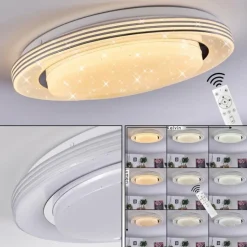 Plafonnier Laganadi LED Blanc, 1 lumière, Télécommandes