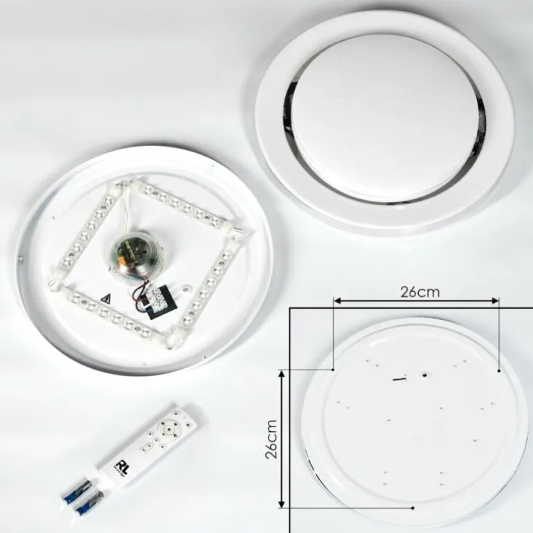 Plafonnier Laganadi LED Blanc, 1 lumière, Télécommandes
