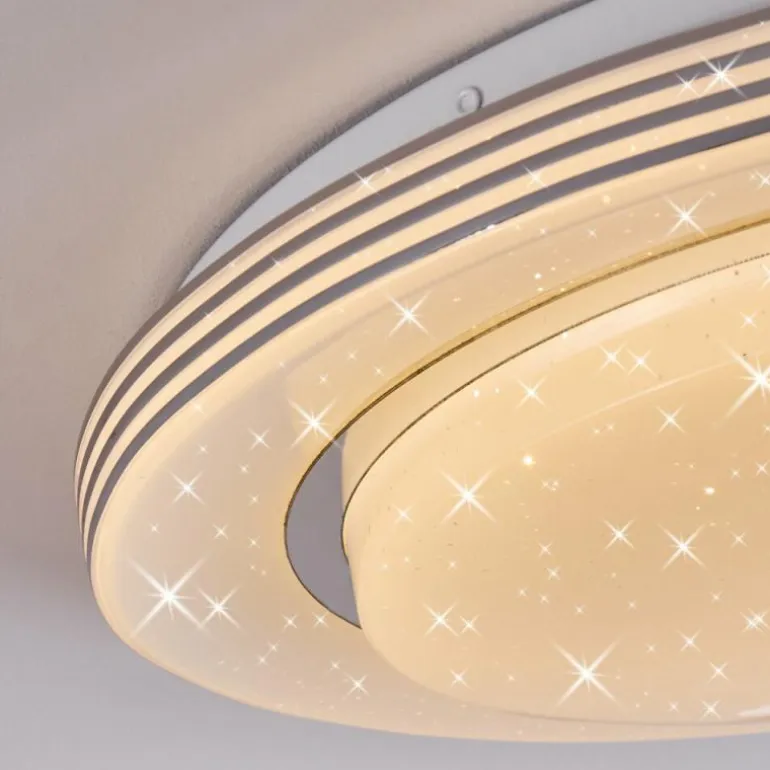 Plafonnier Laganadi LED Blanc, 1 lumière, Télécommandes