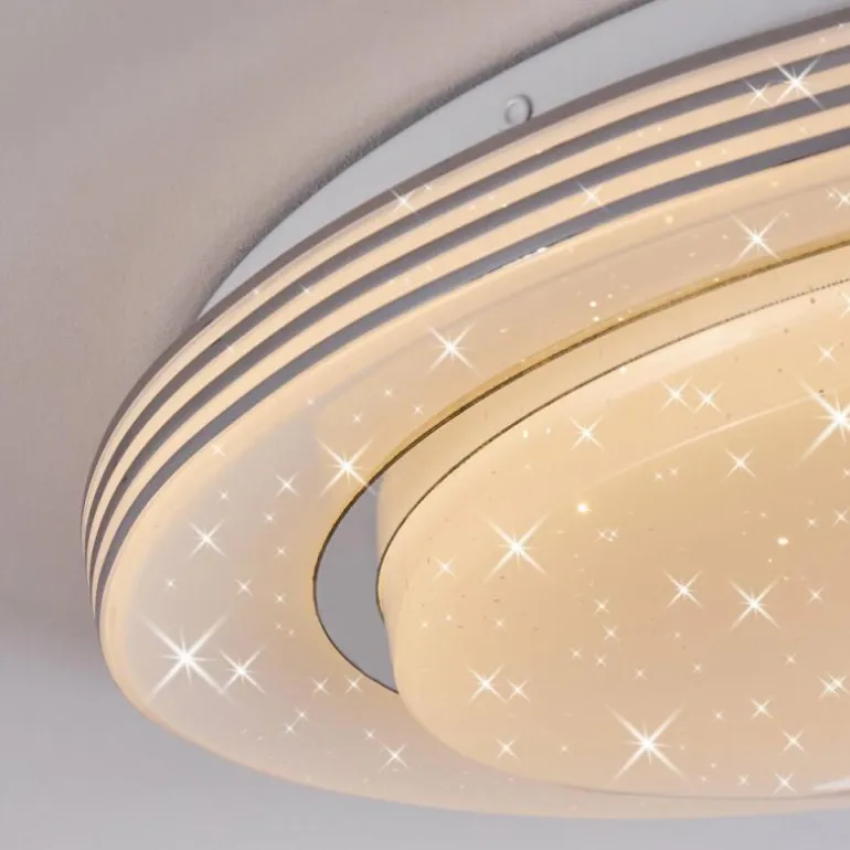 Plafonnier Laganadi LED Blanc, 1 lumière, Télécommandes