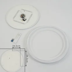 Plafonnier Laganadi LED Chrome, 1 lumière, Télécommandes, Changeur de couleurs